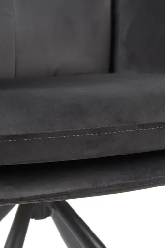 Armlehnstuhl - drehbar, Samtvelour, Dunkelgrau