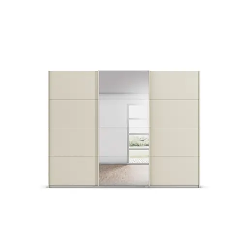 Schwebetürenschrank RIVASA- B ca. 271 cm, Champagner, Spiegel