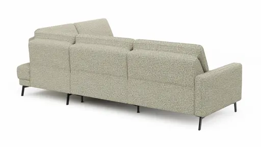 Ecksofa Valera - 3-Sitzer mit Ecke rechts inkl. Rückenlehne verstellbar und Relaxfunktion motorisch, Stoff, Limone