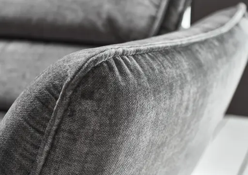 Ecksofa - Longchair links mit 2,5-Sitzer, inkl. Kopfteil verstellbar, Stoff, Grau