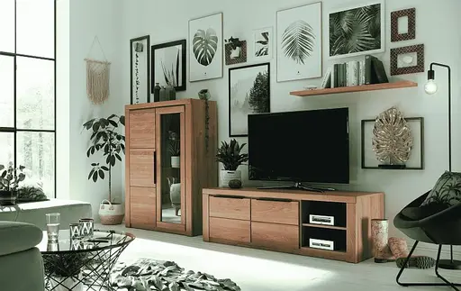 TV-Board - Eiche Dekor, Eiche Massiv, Geölt