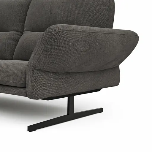 Ecksofa  Alexander -  Longchair links mit 3-Sitzer inkl. Kopfstütze/Armlehne verstellbar, Stoff, Taupe