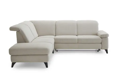 Ecksofa - Ecke links mit 2-Sitzer, Stoff, Beige