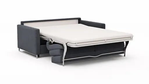 Sofa Nuoro - 2,5-Sitzer inkl. Schlaffunktion, Armlehne mit Kufe, Stoff, Eisblau