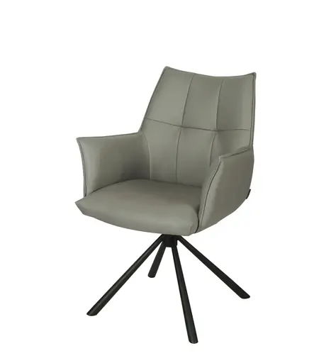 Armlehnstuhl MAKANA - drehbar, Stoff, Hellgrau