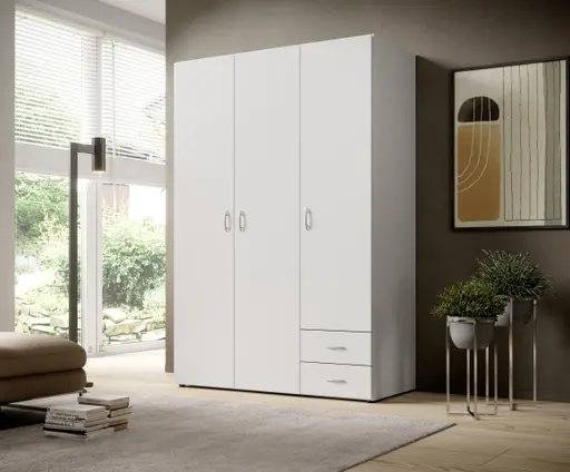 Drehtürenschrank- B ca. 120 cm, Weiß