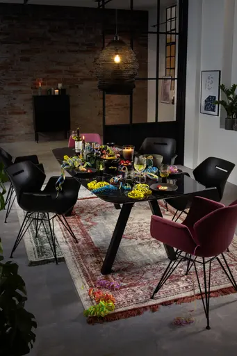 Esstisch Jari - LB ca. 180x95 cm, Keramik, Schwarz