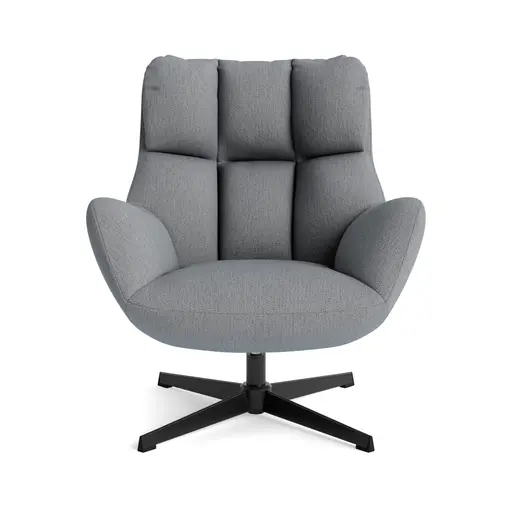 Sessel Erya - drehbar, Stoff, Kristallgrau