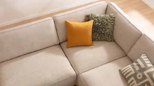 Ecksofa Lilaia - 3-Sitzer XL links, Ecke mit 1,5-Sitzer XL Tief, Stoff, Kaschmir