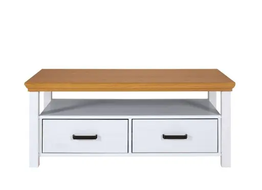 Couchtisch - LB ca. 120x60 cm, Weiß, Oak Colori