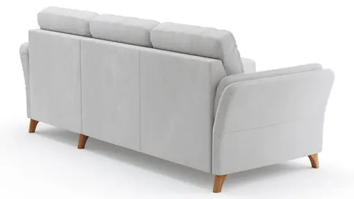 Ecksofa Vayra - 2,5-Sitzer mit Longchair rechts, Stoff, Offwhite