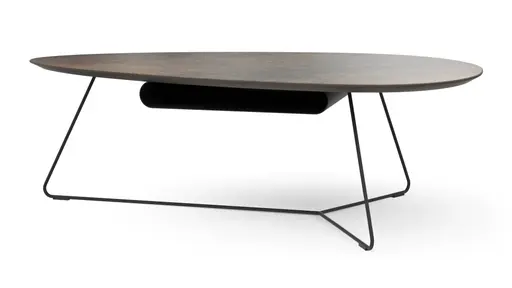 Couchtisch Fano - LBH ca. 121x75x38 cm, Ceramistone, Graubraun