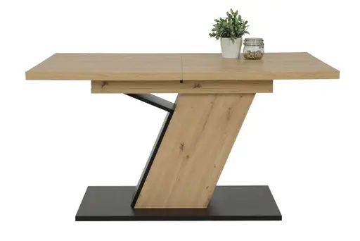 Esstisch - ausziehbar, LB ca. 140x90 cm, Eiche Dekor, Schwarz
