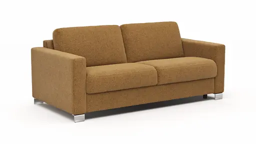 Sofa Nuoro - 2,5-Sitzer inkl. Schlaffunktion, Armlehne 1, Stoff, Cognac
