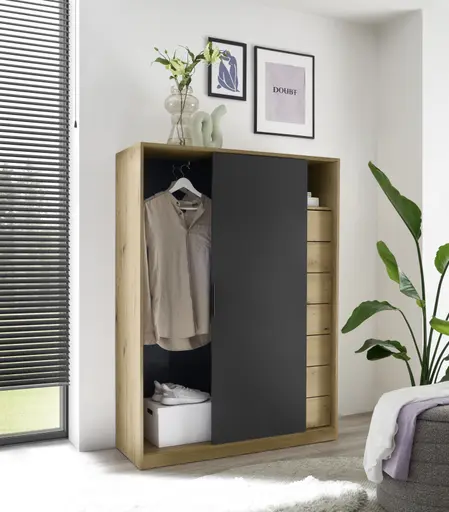 Kommode- Eiche Dekor, Graphit