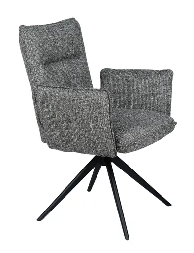 Armlehnstuhl MARCIA - drehbar, Stoff, Grau