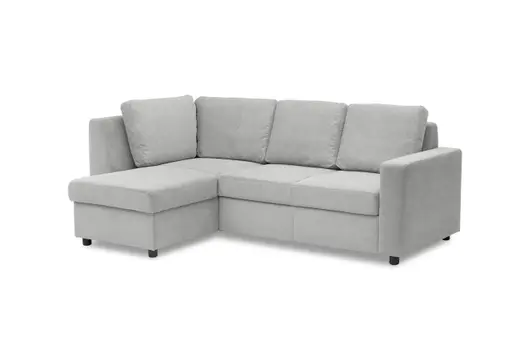 Ecksofa PRO FLEXX - Ecke links, 2-Sitzer, Stoff, Silbergrau