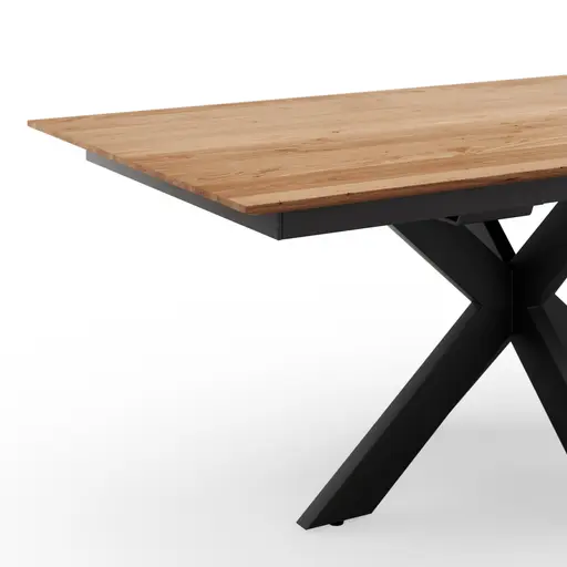 Esstisch Liora - ausziehbar, LB ca. 180x95 cm, Wildeiche massiv, natur geölt
