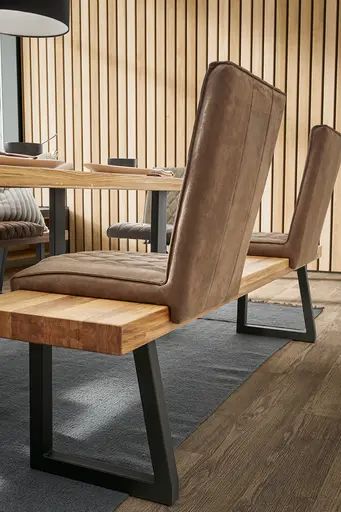 Holzbank Clifton - Breite ca. 200cm, Wildeiche massiv, natur