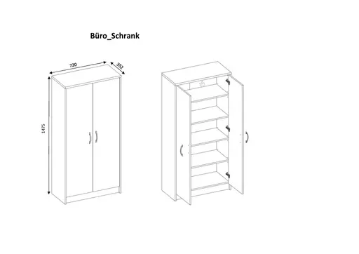 Hochschrank - B ca. 72 cm, Sonoma Eiche Nachbildung