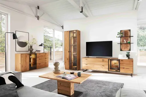 Highboard - Eiche, teilmassiv