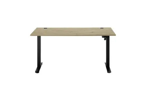 Schreibtisch - höhenverstellbar, LB ca. 160x77 cm, Artisan Eiche Nachbildung, Schwarz