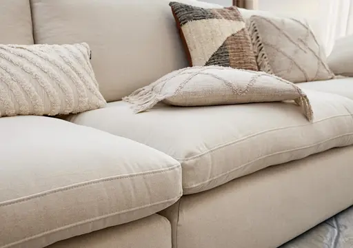 Sofa Palmdale - 4,5-Sitzer, inkl. Kissen, Stoff, Natur