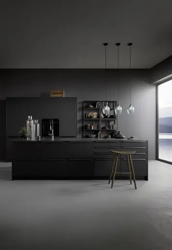 Inselküche 53.190 CO 9 519, Onyxschwarz matt Antifingerprint