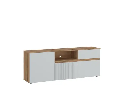 TV-Board- Eiche Dekor, Hellgrau