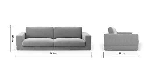 Sofa Juni - 3-Sitzer, Stoff, Lindgrün