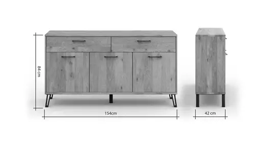 Sideboard Savannah - Wildeiche massiv, natur geölt