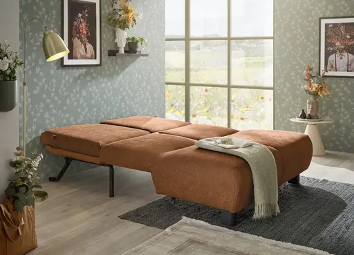 Faltsofa EBBY - 2-Sitzer ohne Armlehne, 140 cm inkl. Schlaffunktion/Relaxfunktion, Stoff, Rot