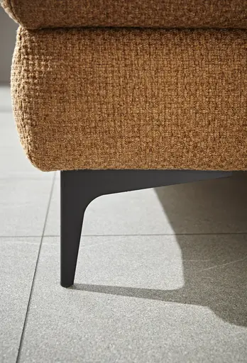 Wohnlandschaft Alegria - Longchair links mit 2,5-Sitzer und Ecke rechts inkl. Schlaffunktion und Kopfteil/ Sitztiefe verstellbar, Stoff, Kurkuma