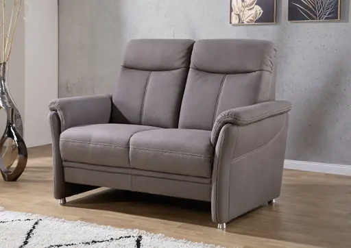 Sofa - 2-Sitzer, Stoff, Braun