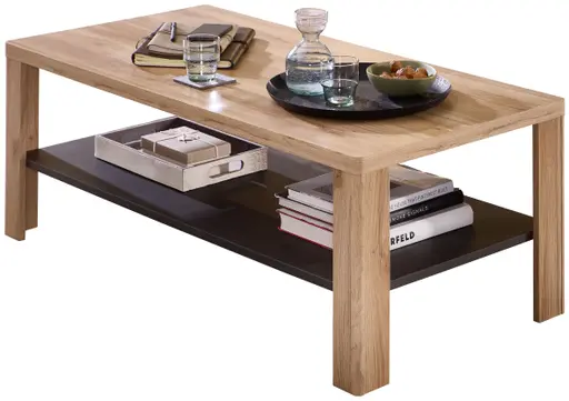 Couchtisch - LB ca. 120x60 cm, Eiche Nachbildung, Eiche dunkel Nachbildung