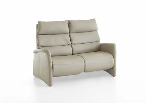 Sofa - 2,5-Sitzer, Kopfteil verstellbar, Leder, Perlmutt,