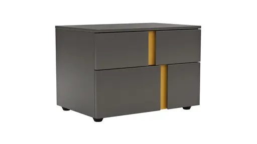 Nachttisch Loretto - Lack matt, Anthrazit