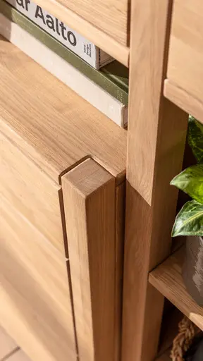 Wohnwand Elara - Eiche massiv, legno geölt