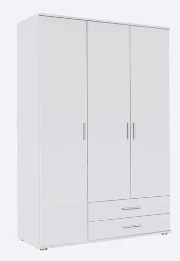 Drehtürenschrank- B ca. 127 cm, Weiß