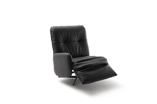 Loungesessel Lovere - Leder, Schwarz, Armlehne links