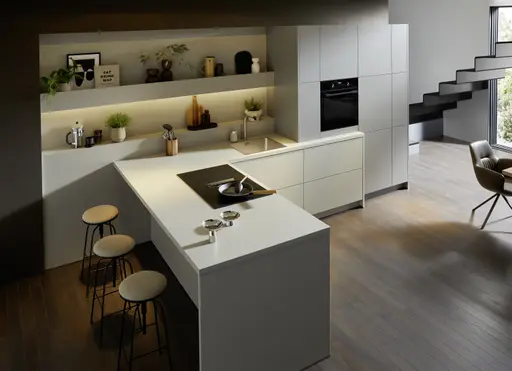 L-Küche 50.100 CO 3 525, Kieselgrau