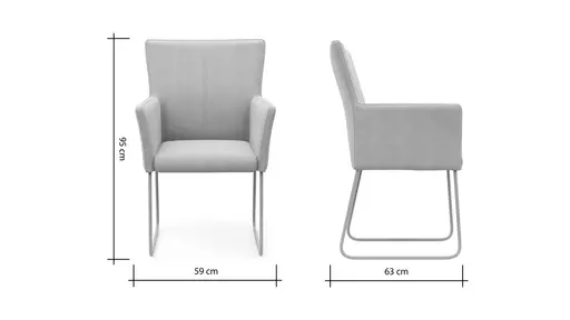 Armlehnstuhl Cosyra - Stoff, Natur