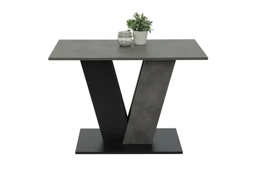 Esstisch - LB ca. 110x70 cm, Betonoptik, Schwarz