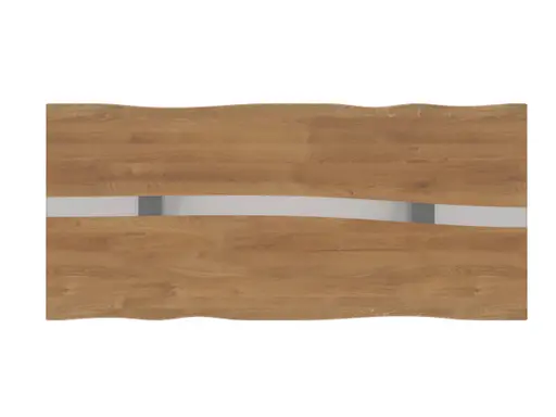 Esstisch Nera - inkl. natürliche Baumkante, LB ca. 220x110 cm, Asteiche massiv, Epoxy, Grau