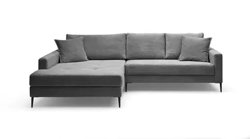 Ecksofa- Ecke links, 3-Sitzer, Stoff, Graphit