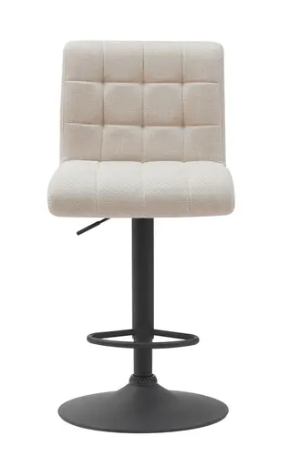 Barhocker - drehbar, höhenverstellbar, Stoff, Beige