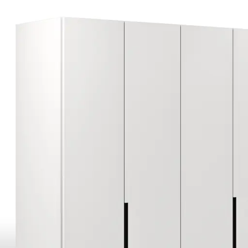 Drehtürenschrank Loretto - B ca. 280 cm, Lack matt, Weiß