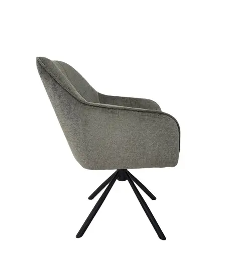 Armlehnstuhl MARLE - drehbar, Stoff, Grün