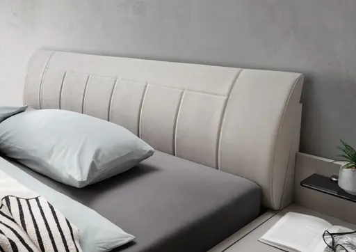 Bett Marbella - Liegefläche ca. 180x200cm, Melamin, Kunstleder, Grau