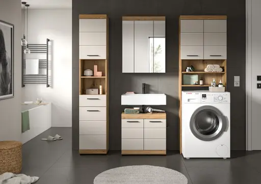 Spiegelschrank - B ca. 60 cm, Evoke Eiche Nachbildung